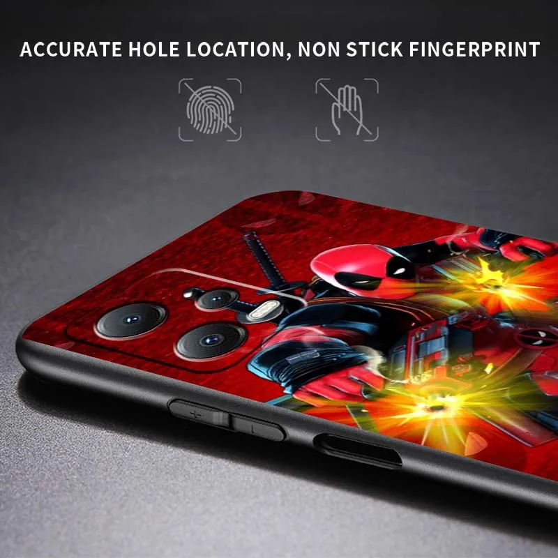 M-Marvels D-Deadpools Cool لـ Xiaomi Redmi Note 15 14 13 12 12S 11E 11 11S Pro Plus 4G 5G غطاء أسود ناعم من البولي يوريثان الحراري