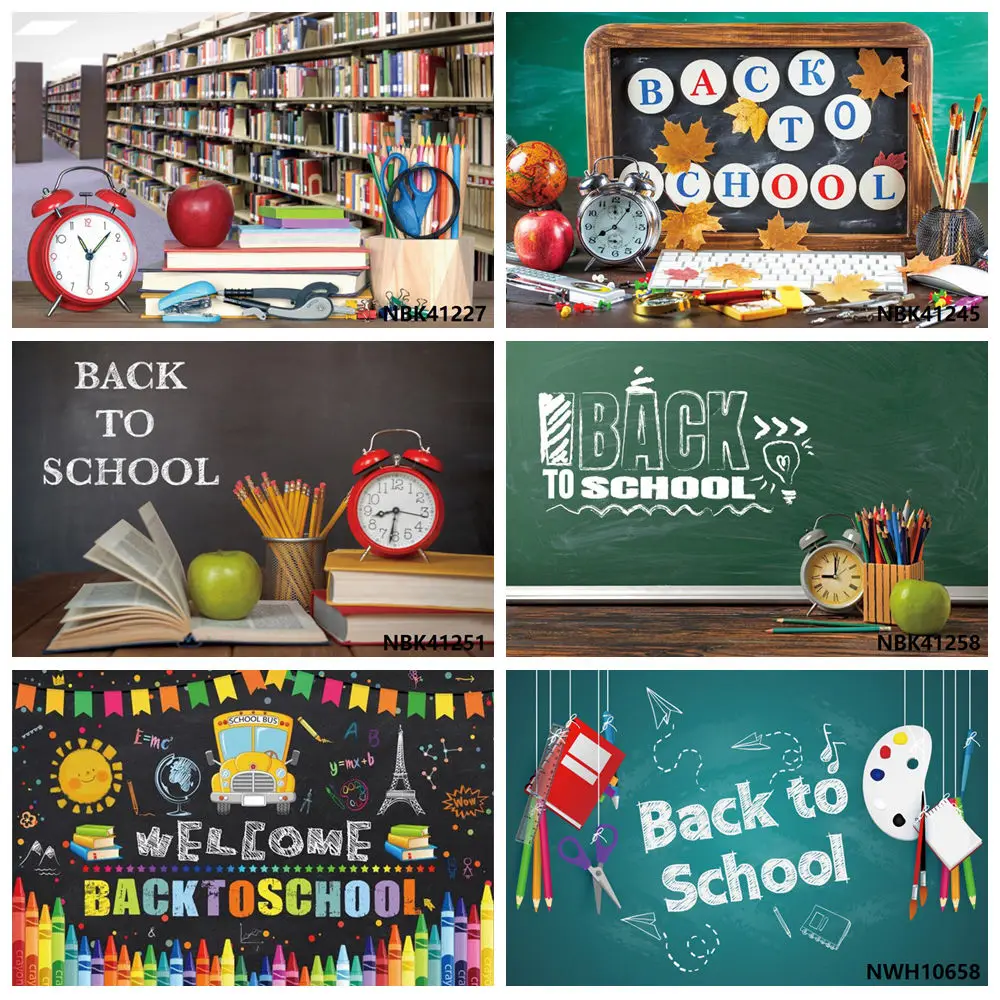 

Children Back to School Photography Backdrop Children Black Blackboard Pencil Graduation Kids Portraits Background Photo Studio