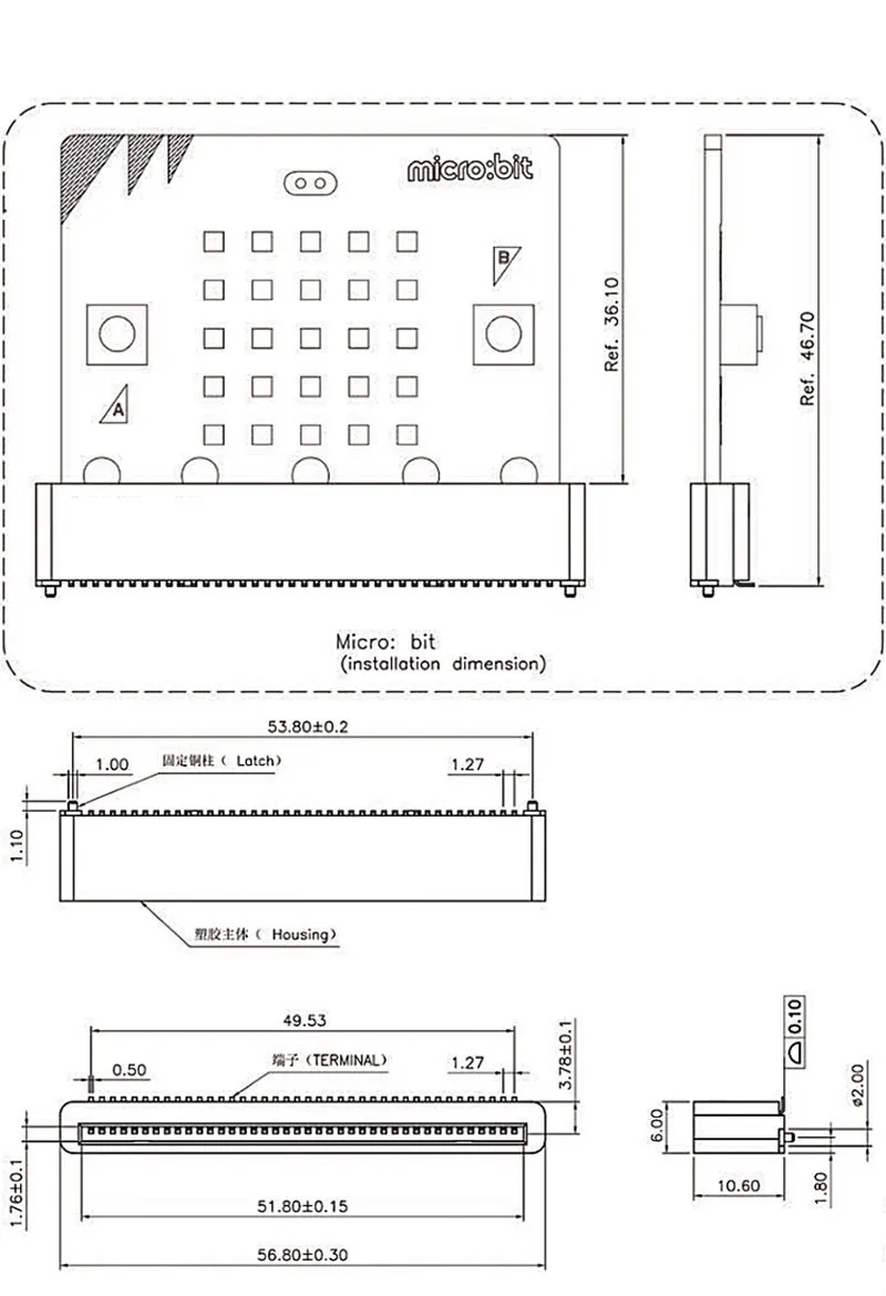 For BBC Micro:bit Breakout Breadboard Adapter Plate Breakout Mini Module Microbit Development Expansion Board