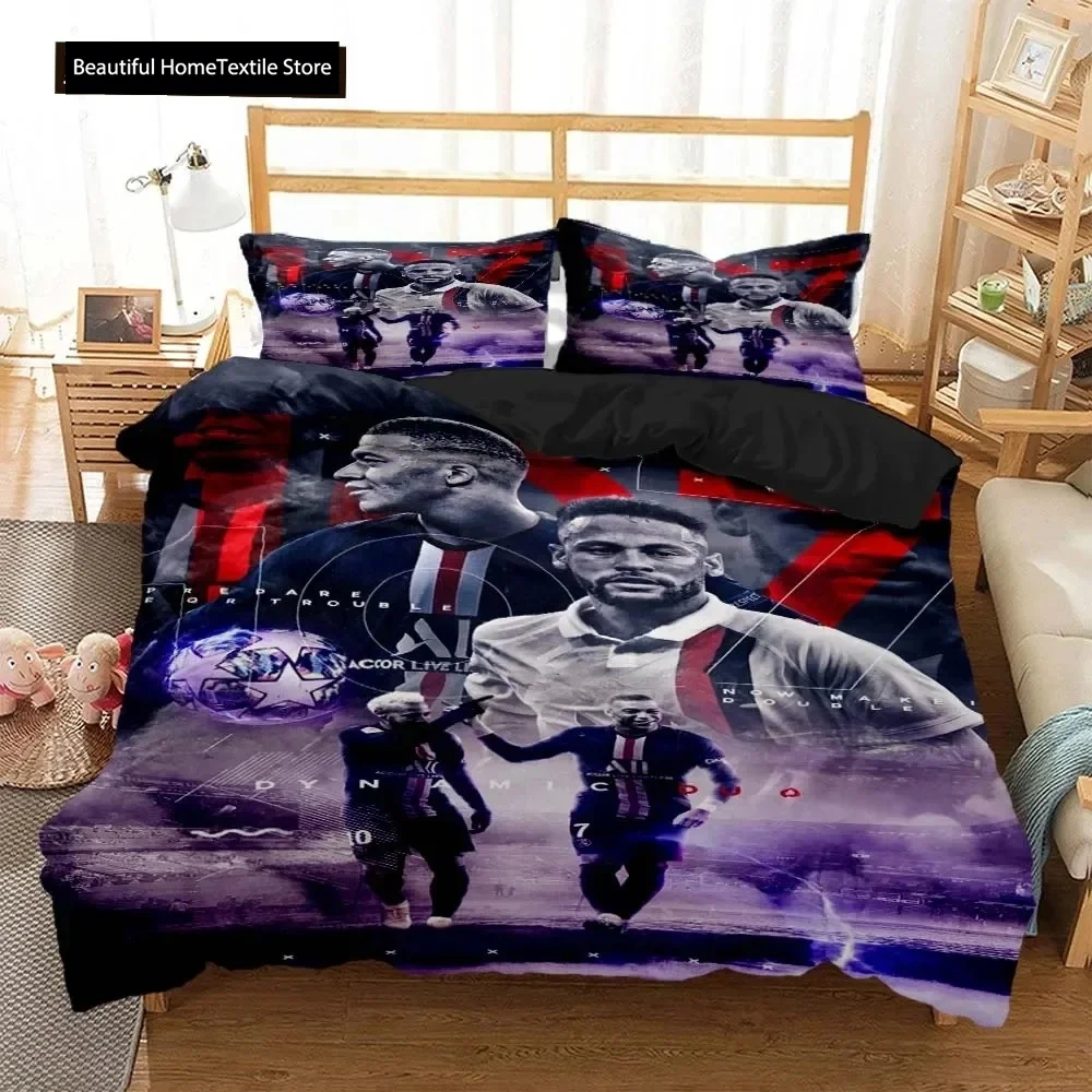 Modern Football Superstar 3D Printed Bedding Queen Bedding Set Soft And Comfortable Customized King Size Bedding Set For Boy