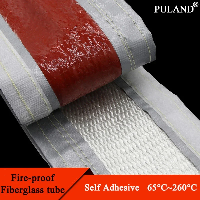 

Self Adhesive High Temperature Resistant Fiberglass Tube Silicone Resin Coated Glass Fiber Braided Fireproof Sleeve Casing Pipe