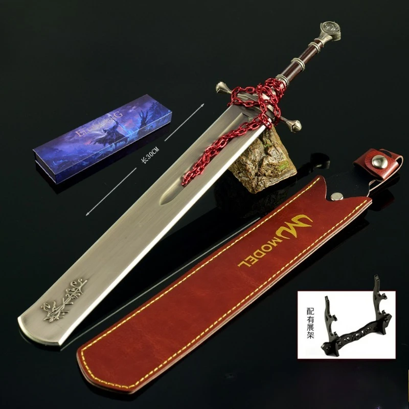 Marais Beul Zwaard Ring Spel Perifere Eldened 30 cm Alle Metalen Samurai Craft Accessorie Ornament Collectie Geschenkdoos