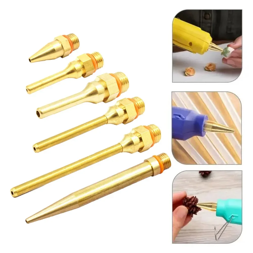 1pc Hot Glue Fine Nozzle Small-bore Diameter Nozzle Craft Copper Long Tube Nozzles Sprayers Copper Nozzle For Glue Gun Access