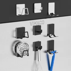 VIMACO®Ganchos de cocina de acero inoxidable, estante para fregadero, soportes para esponjas, estante de secado de drenaje adhesivo, accesorios de almacenamiento, organizador de pared