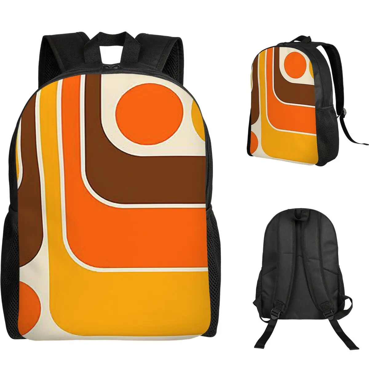 

Retro Geometric Design 62 Student Backpack School Bag Hiking Travel Daypack for Boys Girls Fashion Bookbag Shoulder Bags