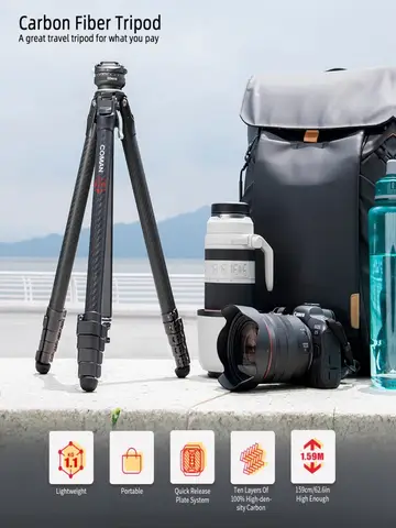 COMAN Zero Series F38 Y X V Light G W Travel Tripod Lightweight Full Carbon Fiber Outdoor Tripod For Dslr Camera Tripods Monopod