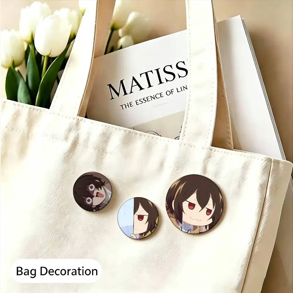 Osamu Dazai Funny  25mm 32mm 44mm 58mm Anime Badges Brooches DIY Pins Decorations Birthday Gifts