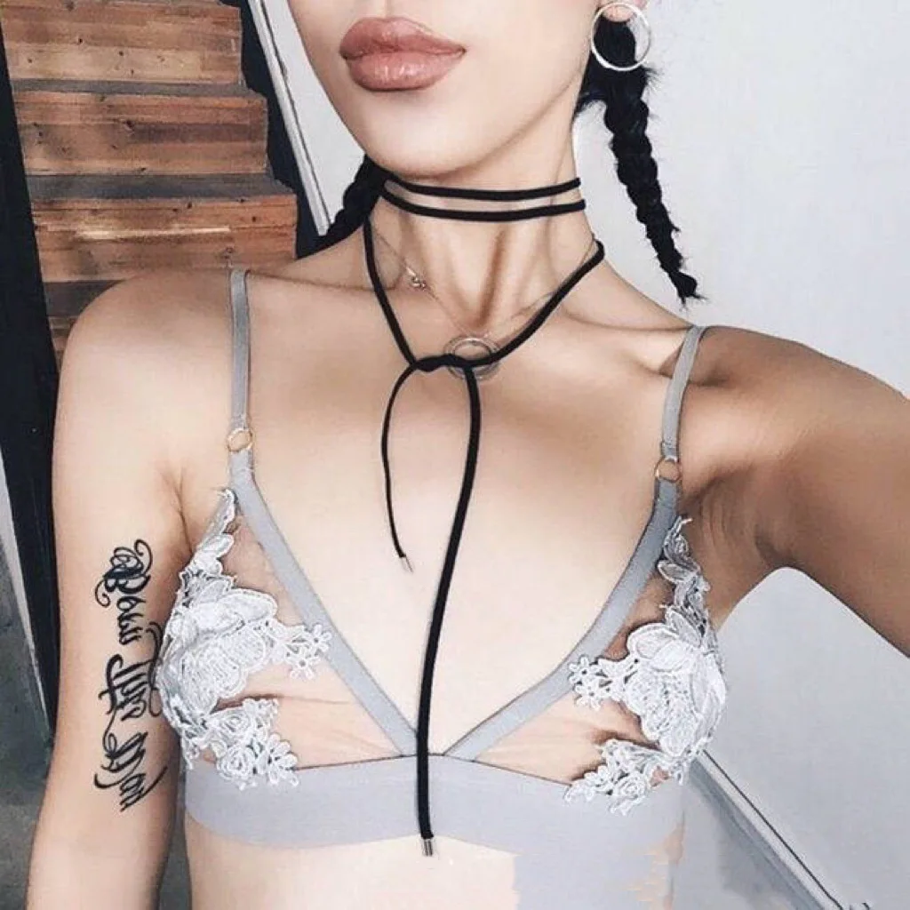 European and American sexy lace up black velvet bow collar female hot girl collarbone chain neck strap necklace