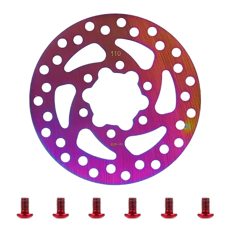

【BIG SALE】Scooter 110MM Disc Brake Rotor 6 Holes Stainless Steel Brake Disc With Screws Scooter Part Accessories