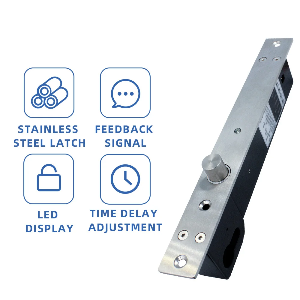DC 12V 전기 장붓구멍 볼트 잠금 장치: 잠금 실린더 키를 사용한 보안 스마트 잠금 액세스 제어, 향상된 보안을 위한 실패 방지 설계