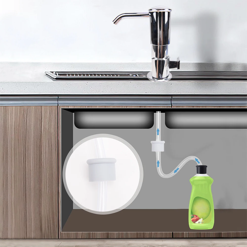 

1 Box ABS Soap Dispenser for Kitchen Sink, Built in Sink Countertop Pump with Extension Tube kit HomeTool Bottle Accessories