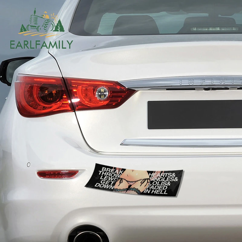 EARLFAMILY 13cm For Sexy Anime Car Accessories Stickers RV Funny Decal Surfboard Trunk Windows Sticker Campervan Scratch-Proof