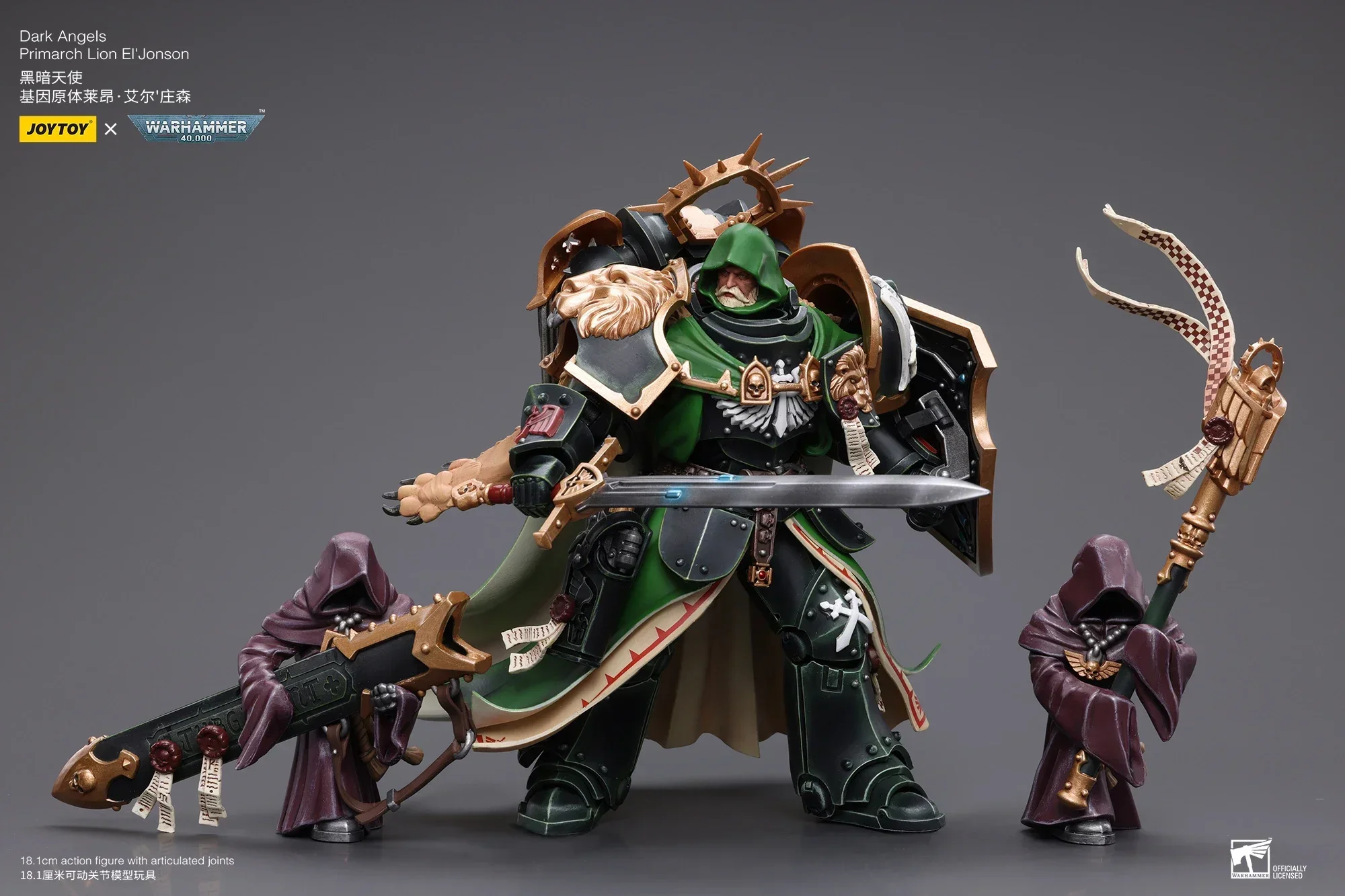 JOYTOY Warhammer 40k 1/18 Action Figures Dark Angels Primarch Lion El‘Jonson Collections Desk Decor Statuetka Model Zabawka Prezent