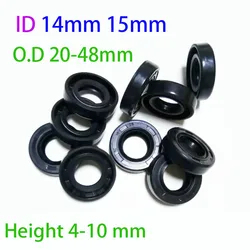 ID14 - 15mm TC/FB/TG4 Skeleton Oil Seal Rings NBR Double Lip Seal For Rotation Shaft OD: 20mm - 48mm Height: 4mm - 10mm