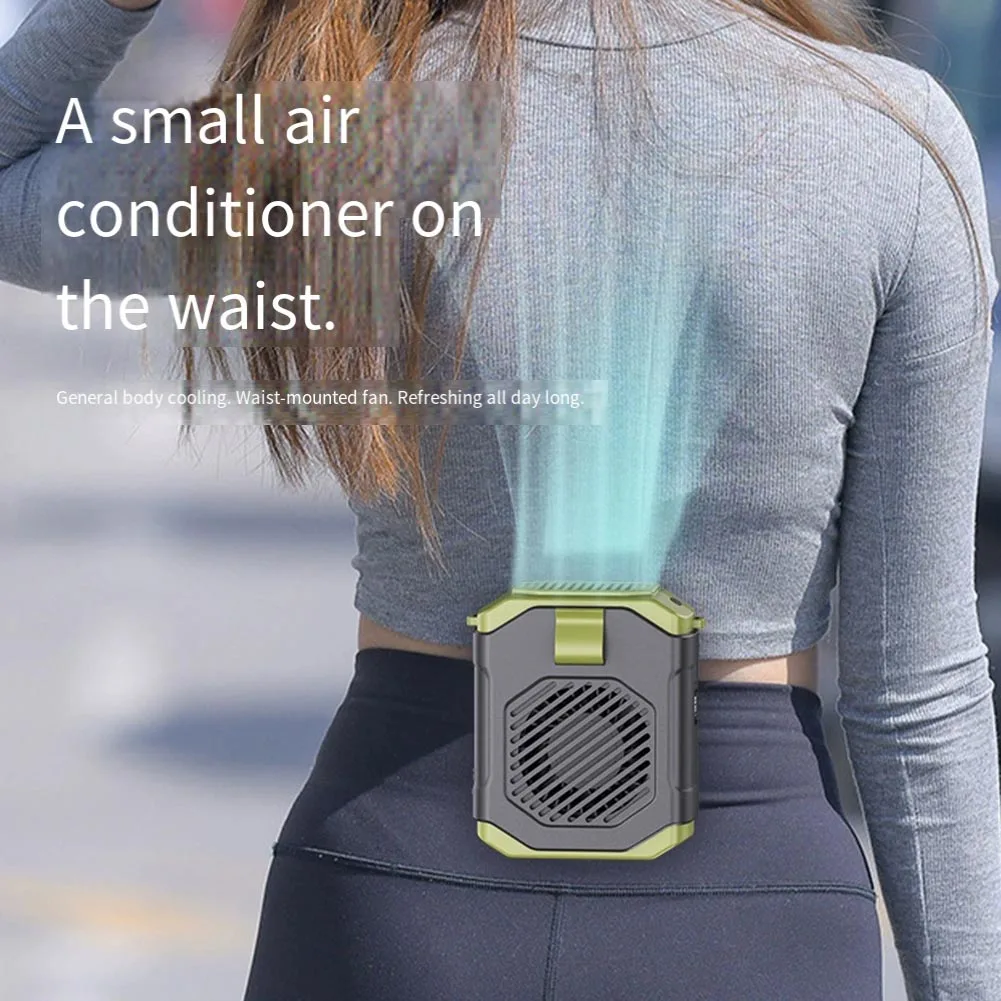 Ventilatore a velocità regolabile Mini ventilatore da collo sospeso verde Essenziale per l'estate Batteria leggera e compatta a lunga durata