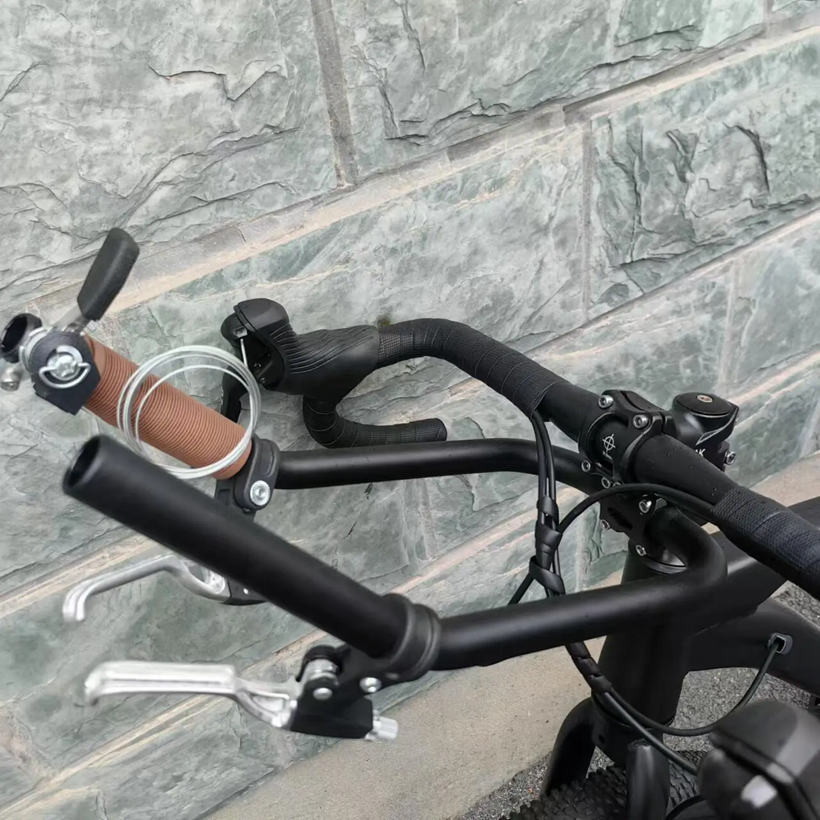 Bicycle Rest Bullhorn Handlebar Component Comfortable Easy Installation Supplies Sturdy Lightweight High Performance Black