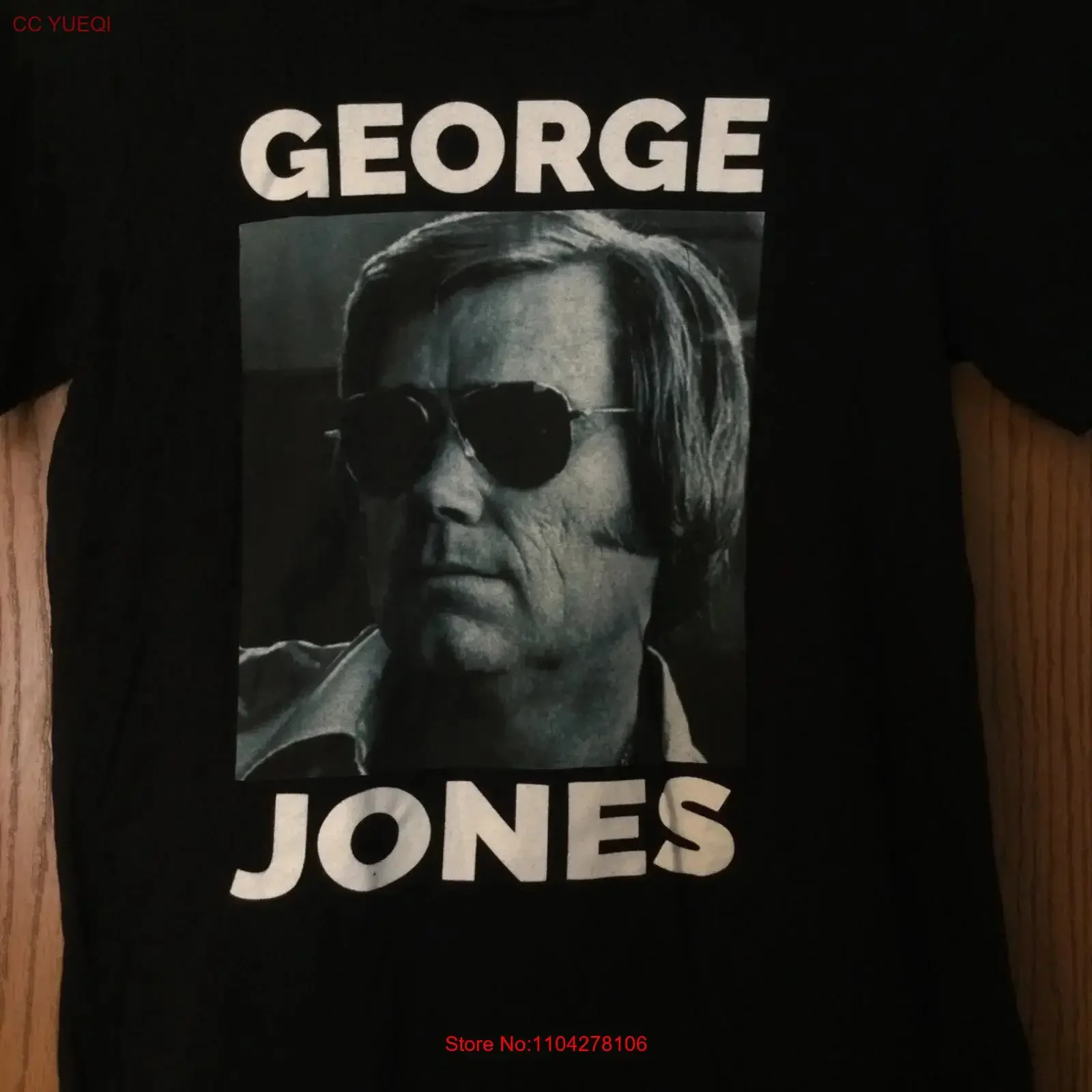 George Jones Portrait Of The Country Legend Black T Shirt M Canvas vintage Washed Slightly Soft fashion Unisex Stretched
