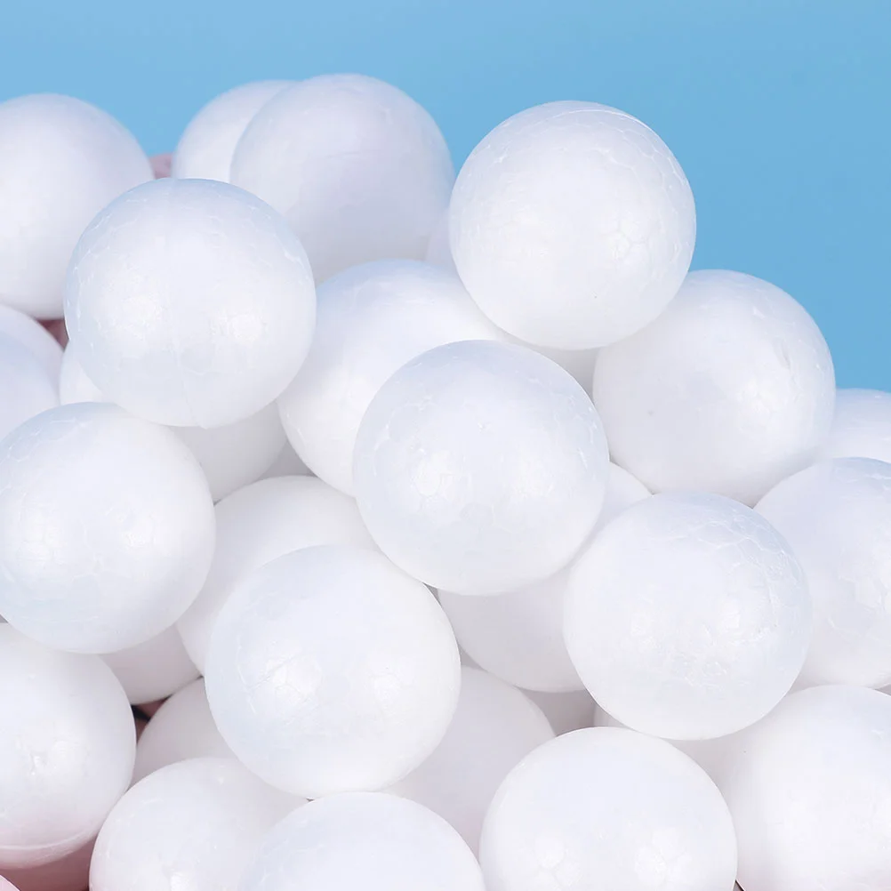 50 Pcs White Balls Solid 6cm Wedding Decor Shockproof Polystyrene Craft Toddler