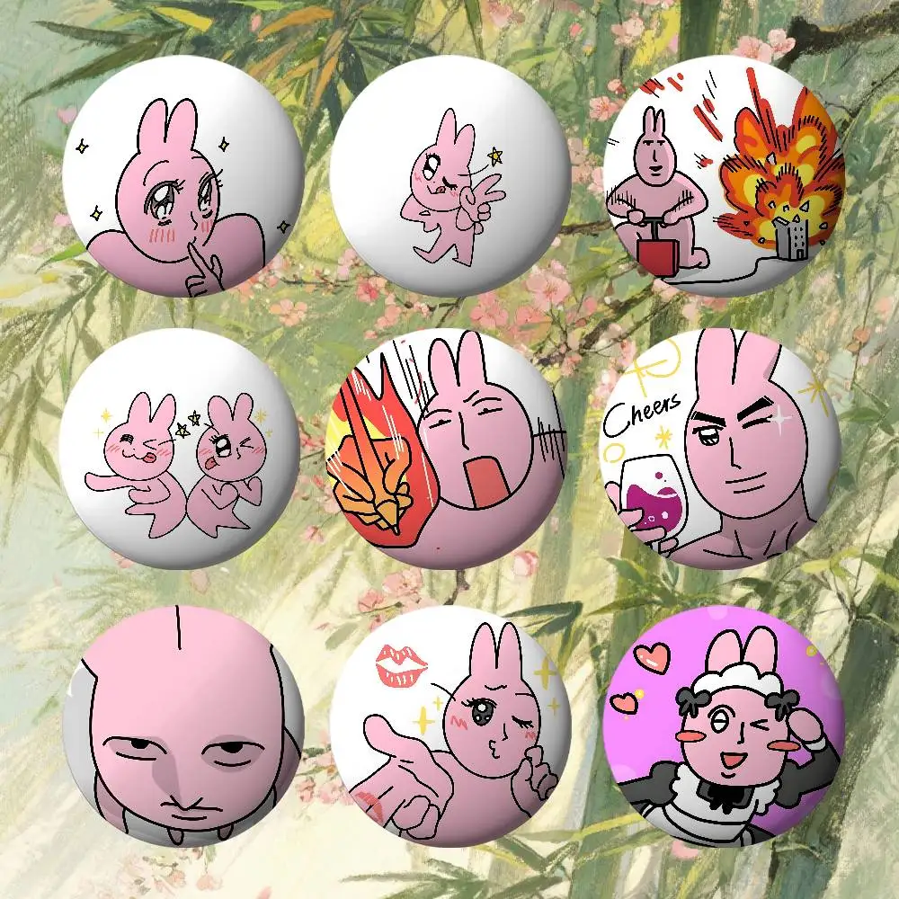 

Funny My Friend Rabbit Pink Customizable Tin Badges, Stylish And Cute Round Anime/star Birthday Gifts For Friends And Classmates