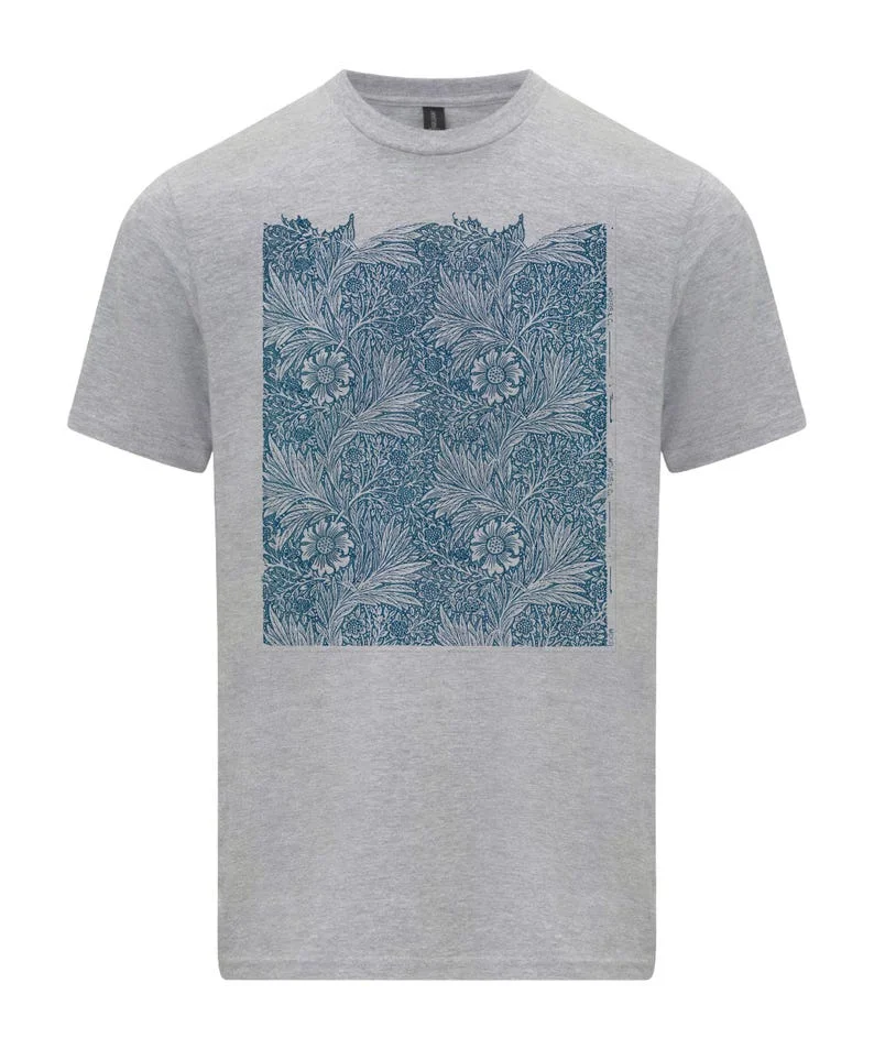ويليام موريس الأزرق القطيفة تي شيرت الفن الرجال المجهزة قميص شخصية الفن جماليات الشارع عالية الجودة مطبوعة قصيرة الأكمام #2