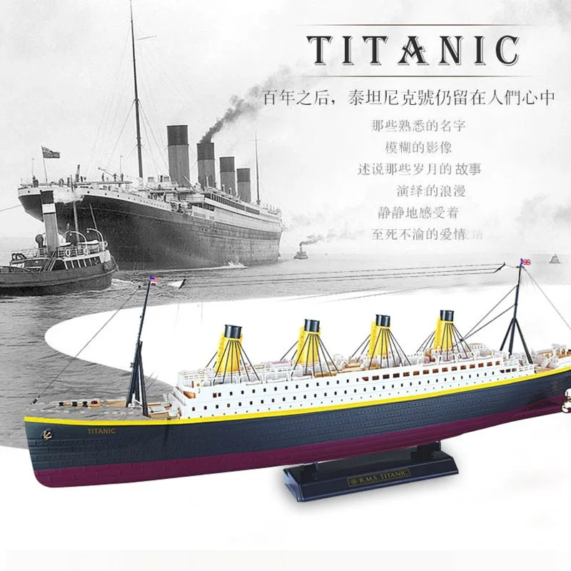 In Stock Titanic Remote Control Ship Rc Cruise Ship Water Toy Model Diy Assembly Electric Cruise Ship Ornament Outdoor Toy Gift