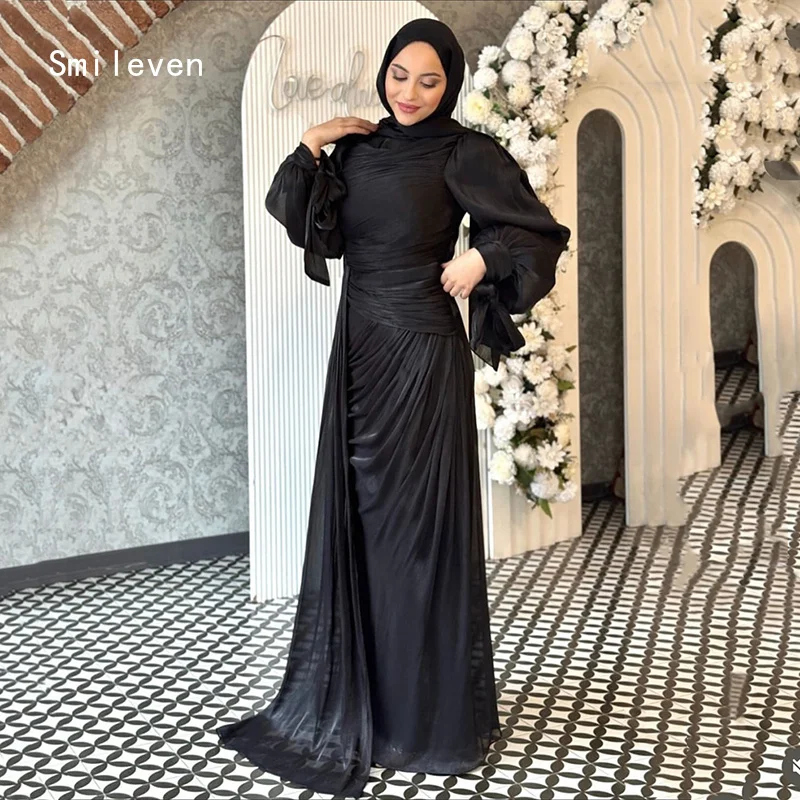 

Smileven Classical Straight فساتين سهرة Prom Dress Full Sleeve Party Gowns Scoop Occassion Dress Customized 2026