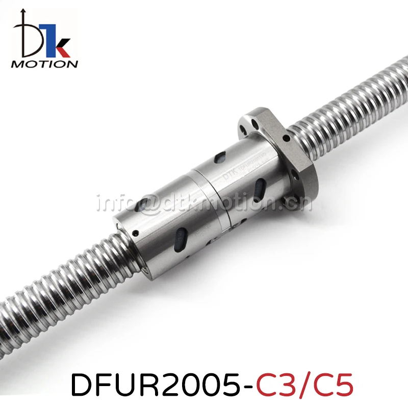 

DTK Motion DFU2005 Ground C3 C5 Lead 5mm R25 Ball Screw 500 600mm Thread Shaft High Precision Flange CNC Grind Spindles TBI