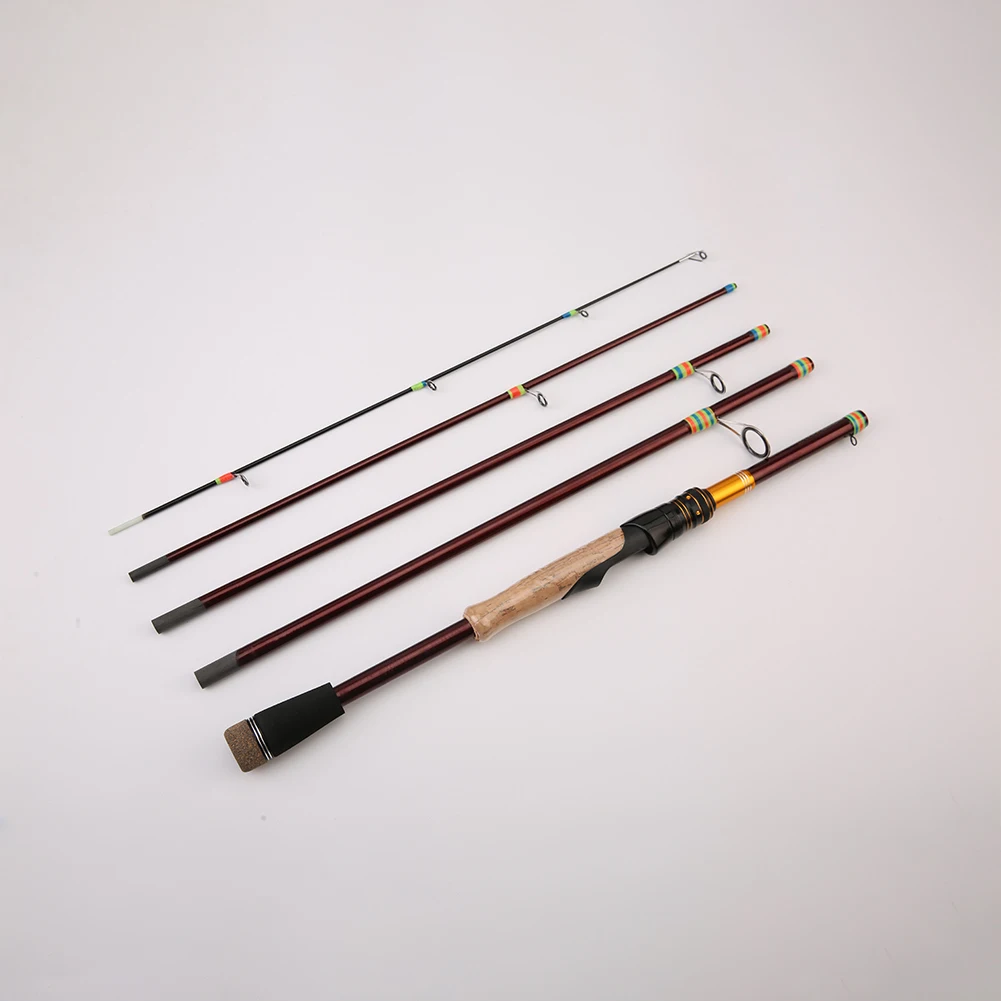 1.8m-2.1m Carbon Fiber Multi-section Lure Fishing Rod M Tune Spinner/casting Easily Carry 2500 Grams Carbon Fiber Material