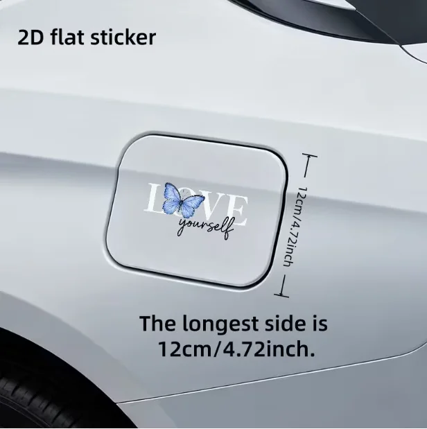 2D Flat2D Flat Stickers - 1 2D Flat Sticker Depicting a Blue Morpho Butterfly with the Phrase 
