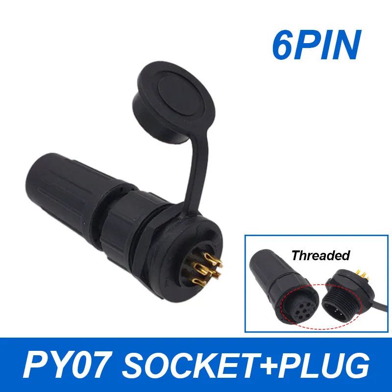 1 stks Connector Plastic Waterdichte Stopcontact IP67 PY07 Butt Connectors 2pin 3pin 4pin 5pin 6pin 7pin 8 pins Z108