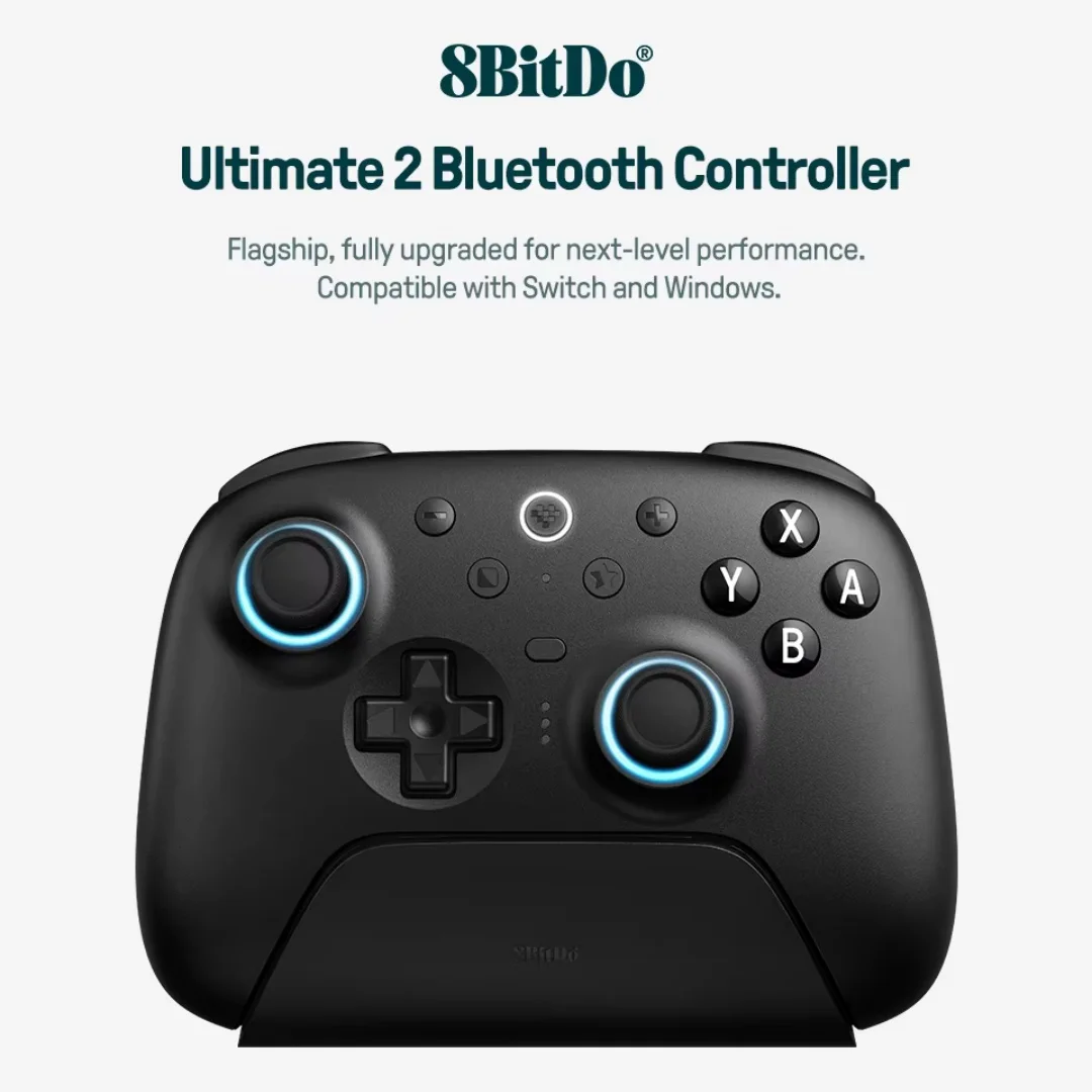 8BitDo Ultimate 2 Bluetooth Controller Wireless Gaming Gamepad Switchable Hall Effect/Tactile Trigger for Window Switch Controll