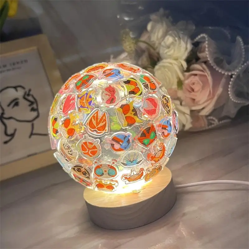 DIY lampka nocna akrylowa naszywka ręcznie robiona lampka nocna z kulkami seksowne Anime światło ozdoby stołowe dla dzieci prezent dla dzieci dekoracja domu