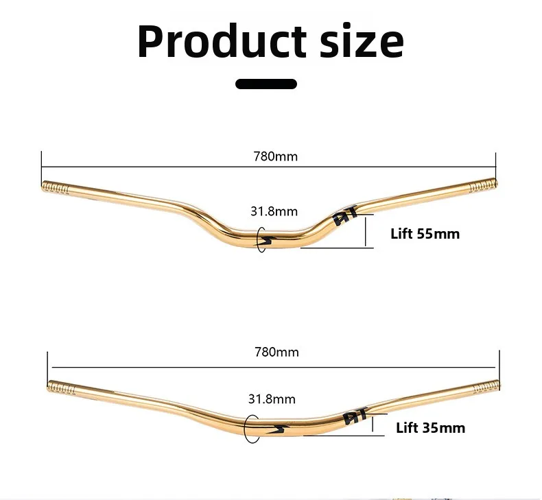 SEMYT MTB Riser-Lenker 31,8/35mm Klemmdurchmesser 35/55mm Höhe 780mm Länge für Downhill Cross-Country Dirt Jump Bikes – Detail 6
