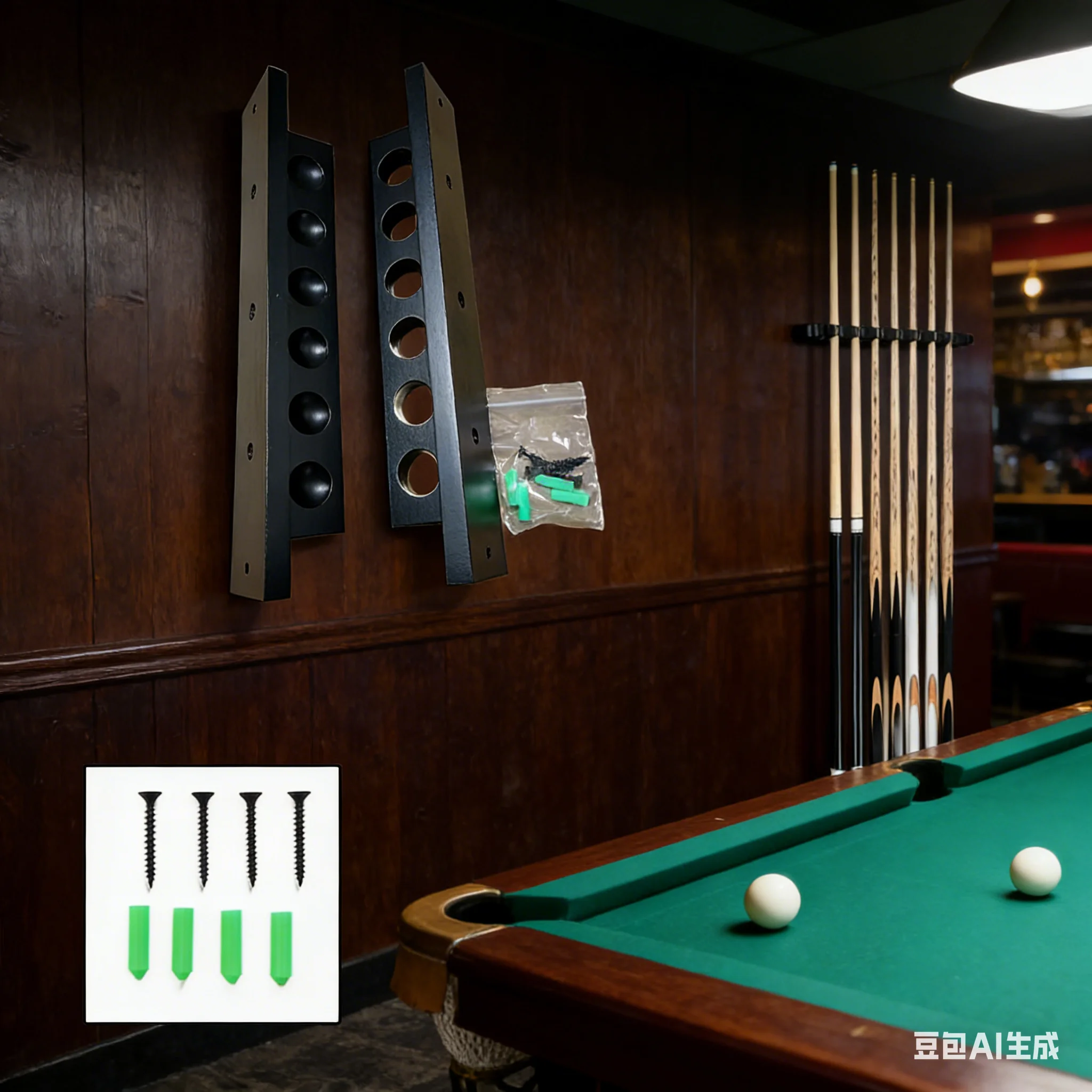 

Billiard Pool Cue Holder 6 Holes Solid Wood Wall Mounted Storage Rack For Pool Room Snooker Pole Holder Replace Accessories