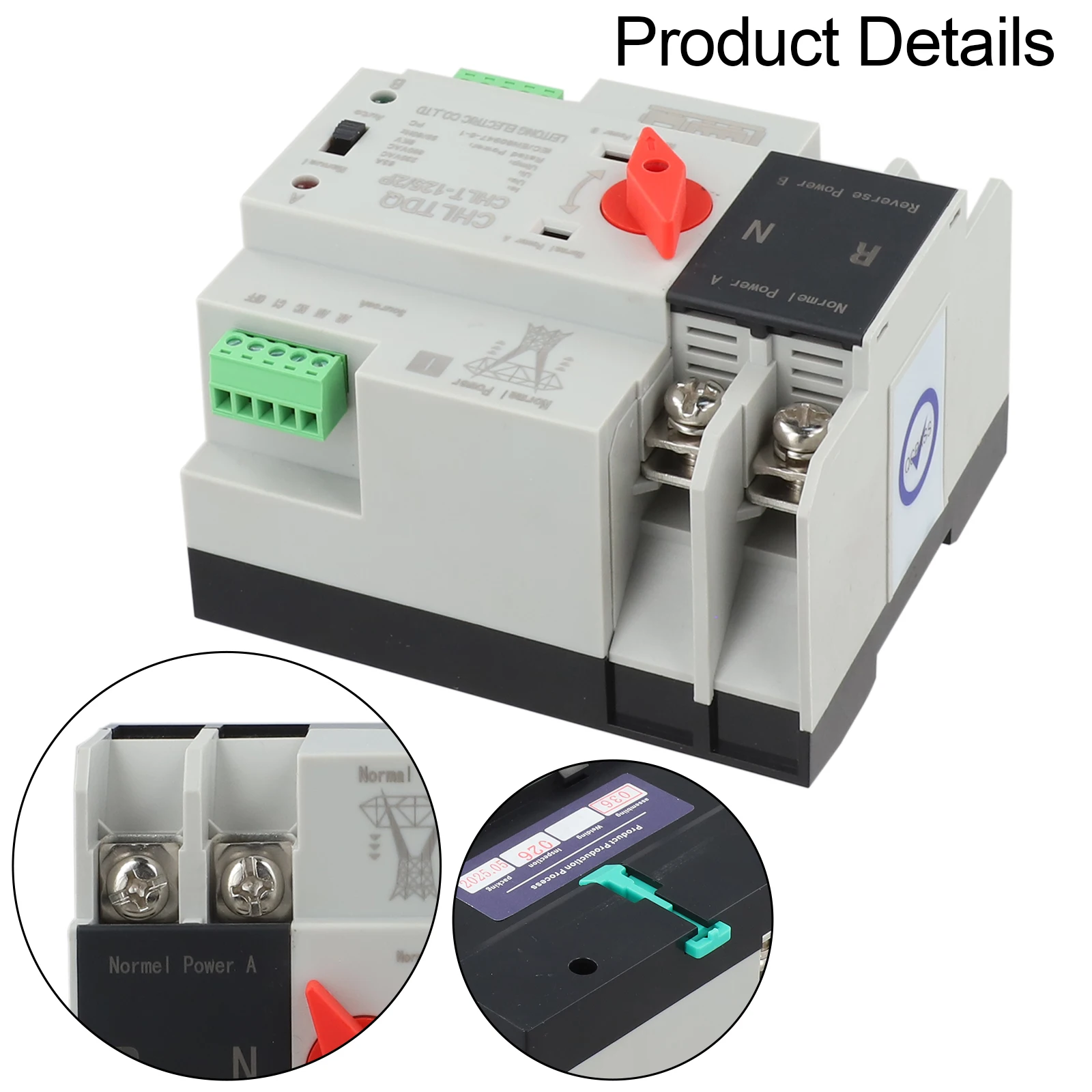 

Высокопроизводительный автоматический переключатель ввода резерва (АВР) 2P, двухконтурный, 63А/125А, для генераторов, домашнего и промышленного резервного питания