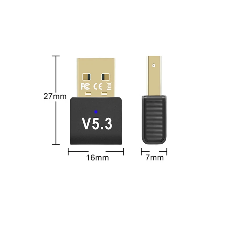 블루투스 동글 BT5.3 컴퓨터 USB 외부 어댑터 무선 연결 이어폰 스피커 마우스 게임 그립 프린터 휴대 전화
