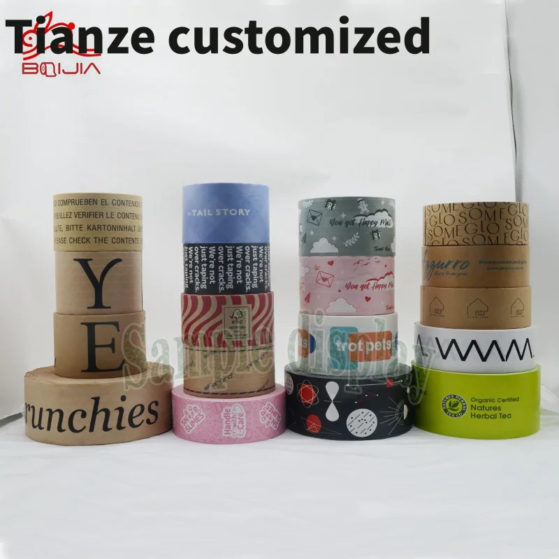 

10 pieces.custom.Custom Eco Friendly prime activated packing Carton Sealing Adhesive kraft paper tape With Logo