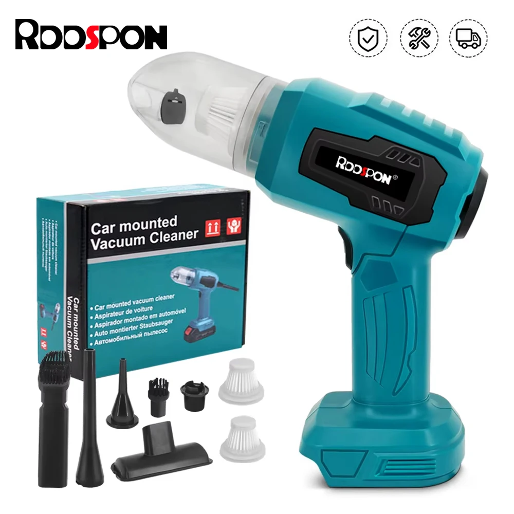

RDDSPON Portable Car Vacuum Cleaner Cordless Handheld Duster Electric Air Blower Floor Carpet Cleaning For Makita 18V Battery
