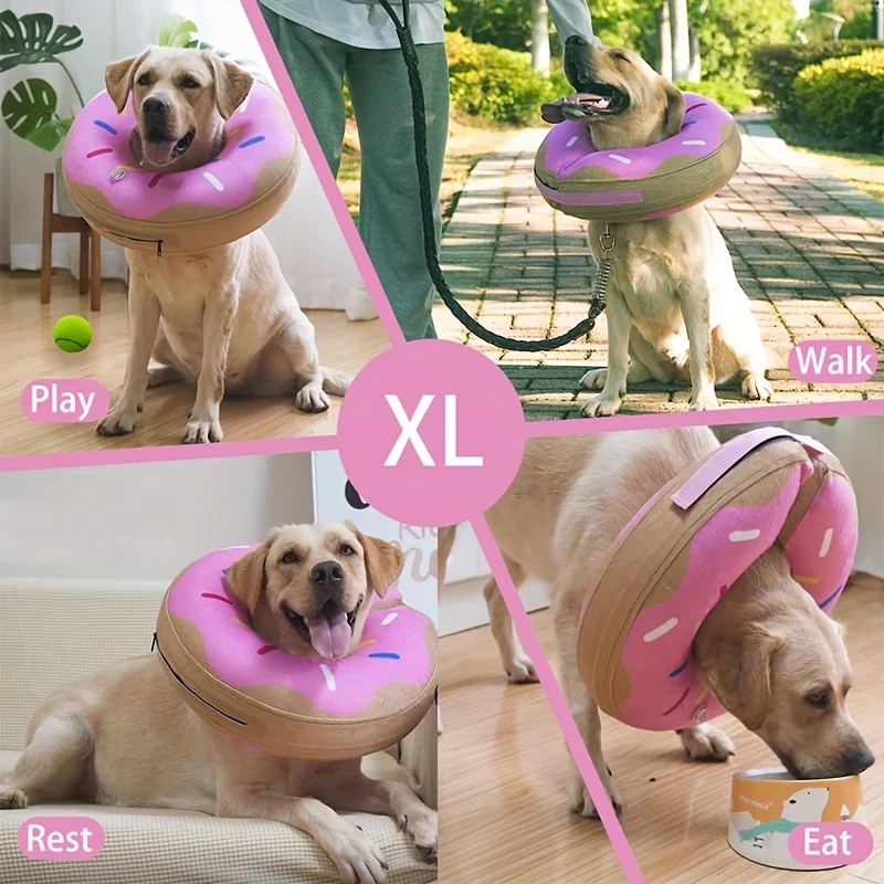 Inflatable Dog Cone Collar For Post-Surgery Recovery - Soft And Comfortable E-Collar For Large, Medium, And Small Dogs And Cats