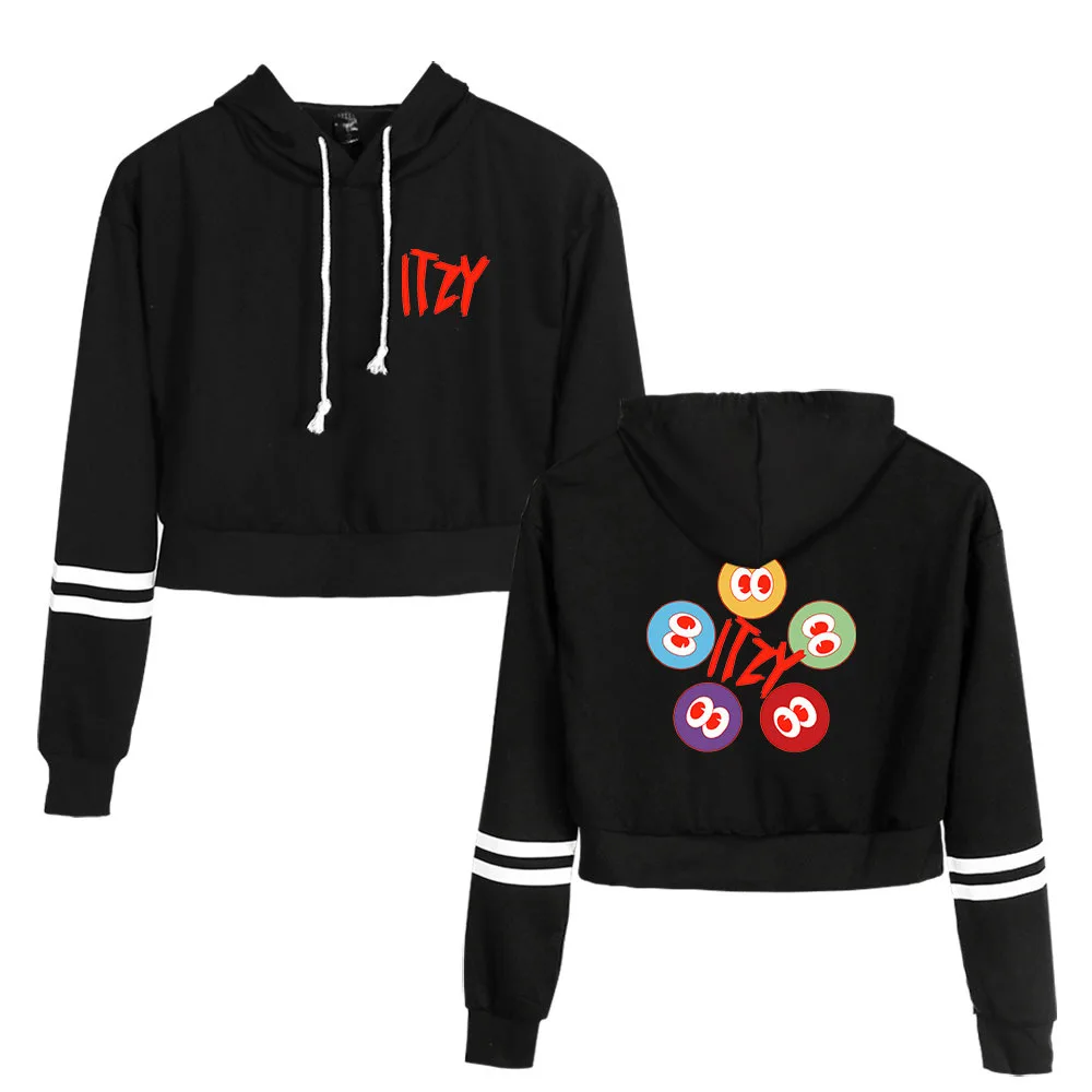 

ITZY CRAZY IN LOVE 2D printed peripheral casual navel-bearing women's sweater hoodie