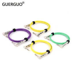 6.35MM Mono/Stereo Audio Balanced TS/TRS 1/4 Angle to Angle Speaker Amplifier Cable for Guitar Keyboard Dual Channel Cable 1PC