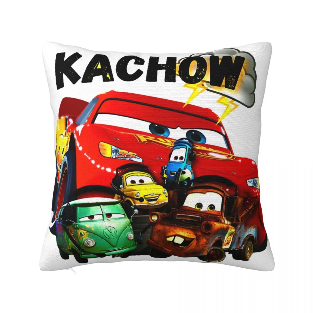 

Cars Lightning McQueen Pillowcase Printing Fabric Cushion Cover Decoration Life Is A Highway Pillow Case Cover Square