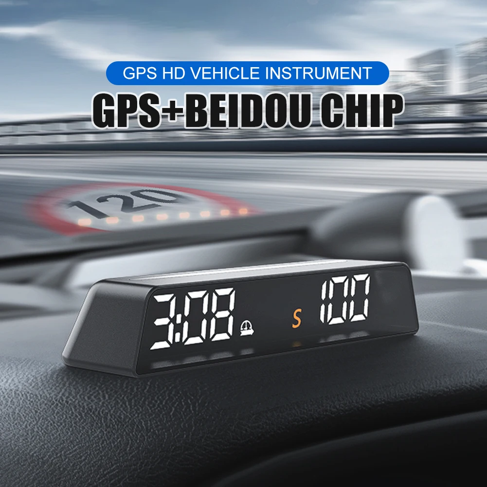 Car HUD GPS Dashboard Head-Up Display Digital Speedometer Time Altitude Display Overspeed Alarm USB Plug&Play Auto Accessories