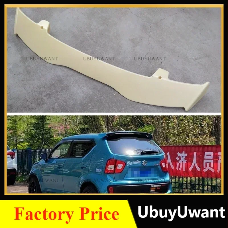 UBUYUWANT ABS Primer unpainted Color/FAKE CARBON FIBER Car Rear Roof Spoiler For Suzuki IGNIS 2016 2017 2018 2019 2020