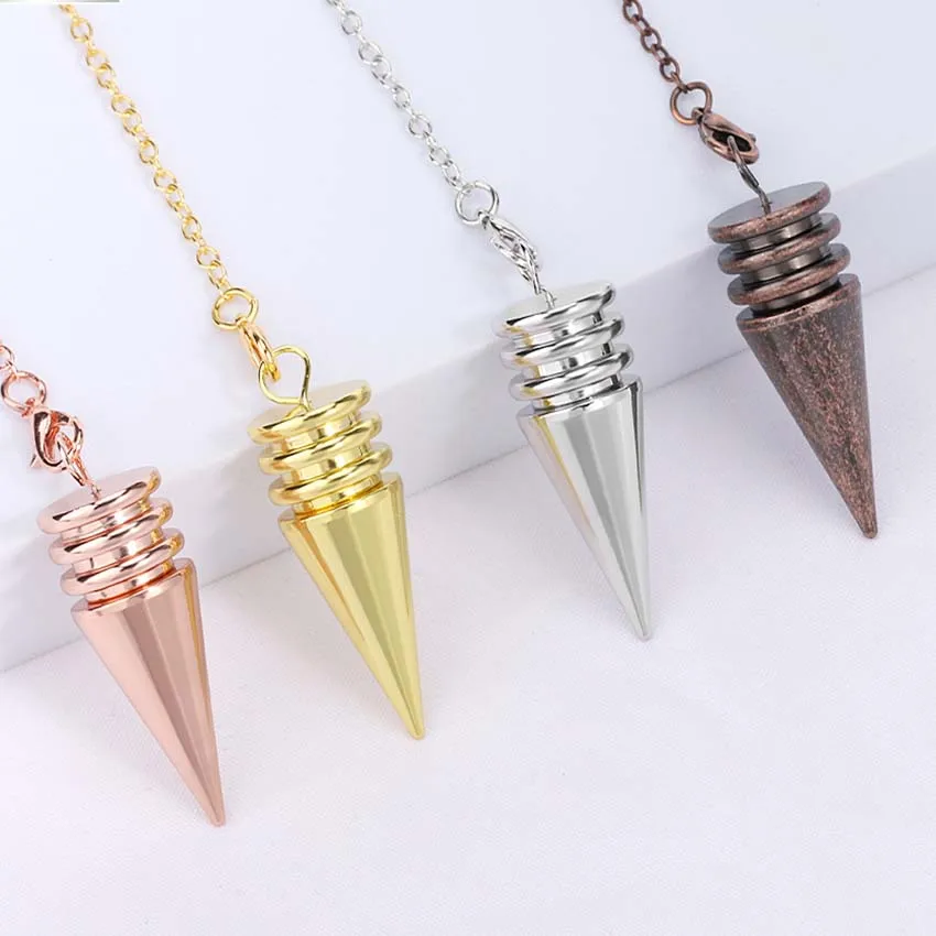 Copper Metal Spiral Cone Pendulums For Dowsing Divination Energy Meditation Scrying Witchcraft Pendulums Tool Spiritual Pendulos