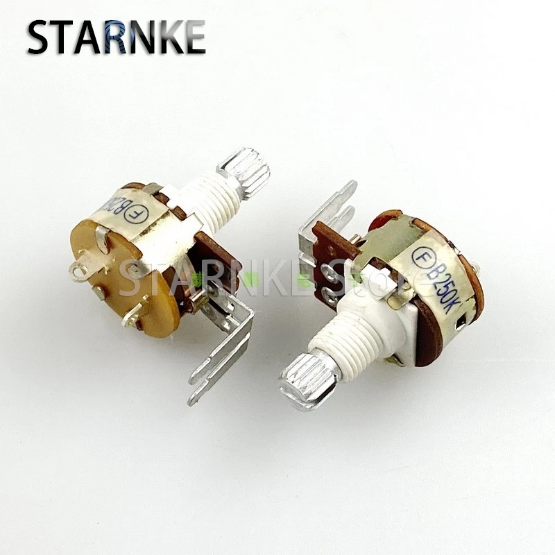 2PCS 16 Type Single Potentiometer With Rotary Switch B250K Speaker Volume Desk Lamp Switch Flower Shaft Length 15mm