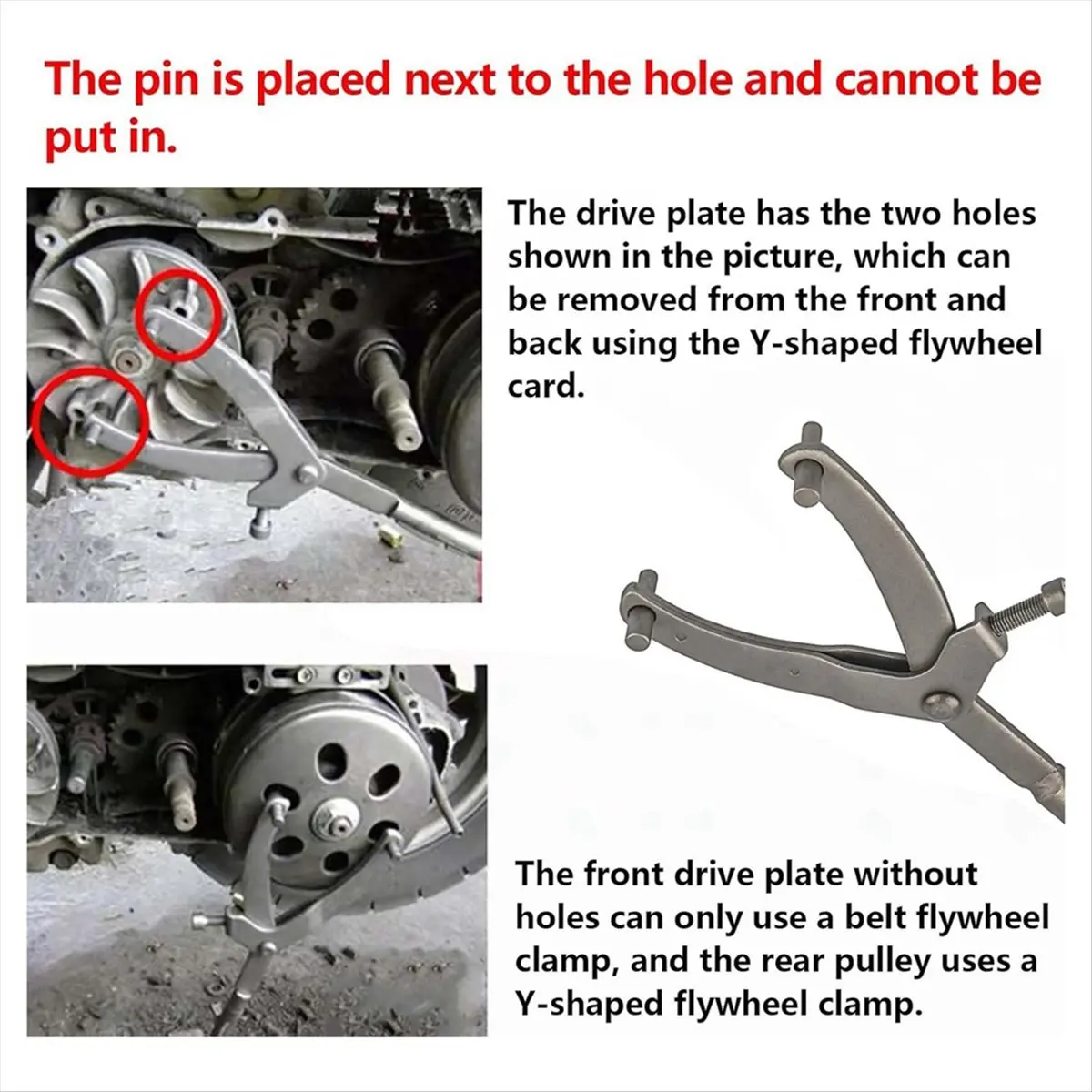 ABJS Y-Type Motorcycle Scooter Flywheel Clamp Wrench Belt Clutch Disassembling and Fixing Tool