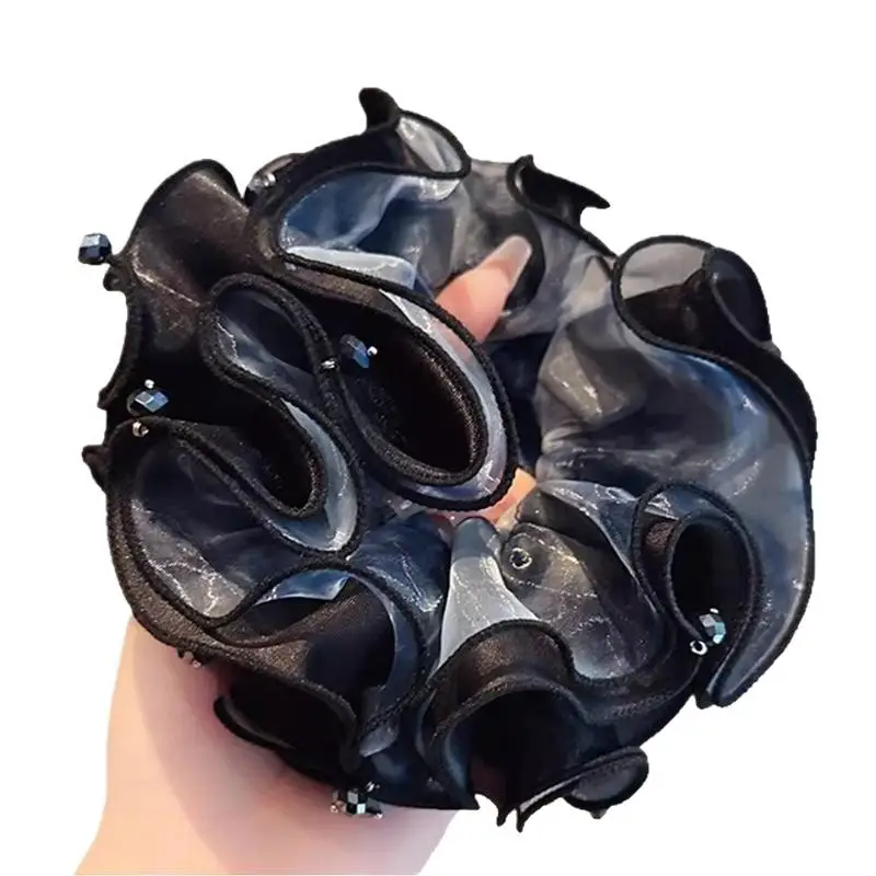 Koreanische Vintage Farbverlauf-Gaze-Haargummis Elegante Elastische Haarbänder für Damen Schicke Dutt- und Pferdeschwanz-Haaraccessoires – Detail 6