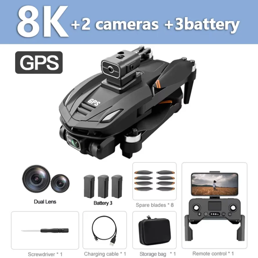 Lenovo GPS RC Drone 8K Professionele HD Luchtfotografie Laser obstakelvermijding Vliegtuig Quadcopter Drie-assige gimbal Dro - afbeelding 1