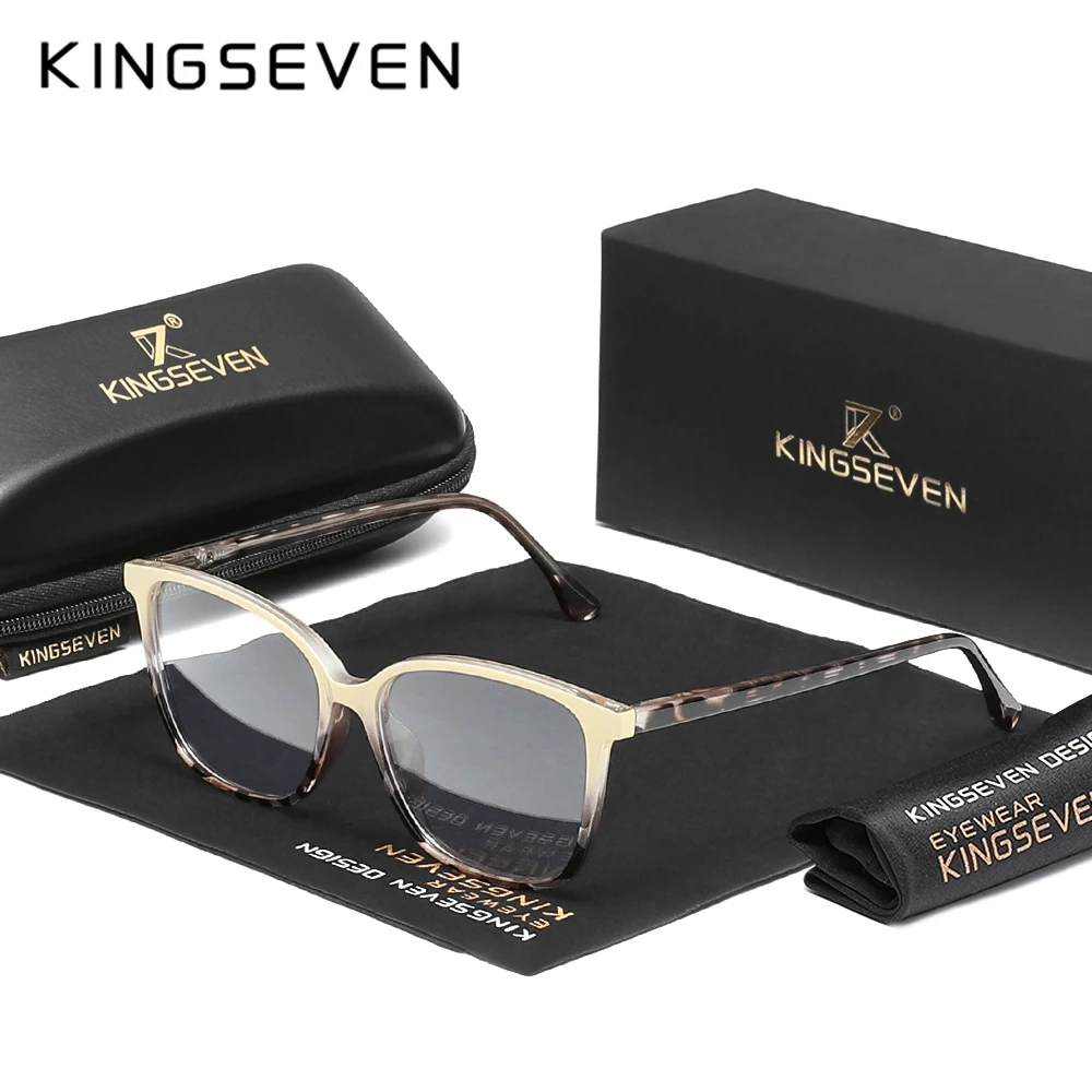KINGSEVEN Modische Blaulichtfilter-Brille für Männer und Frauen Anti-Blaulicht Computer-Schutzbrille mit Eckigen Rahmen